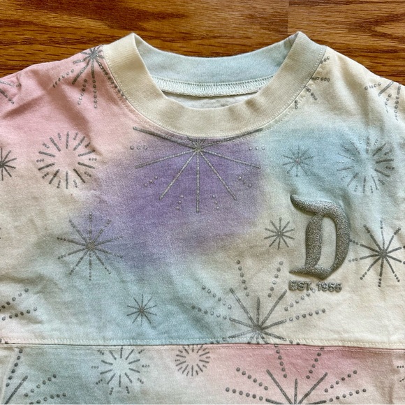 Disney Girls Medium 7-8 Spirit Jersey Sweatshirt Disneyland 100 Glitter EUC! - Picture 5 of 12